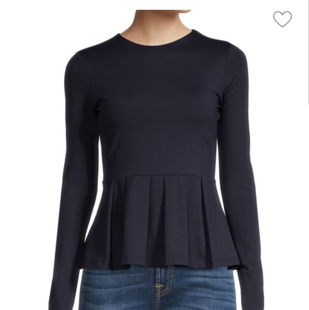 Susana Monaco Black Long Sleeve Top Peplum Black